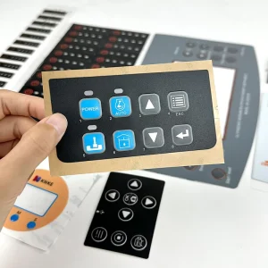 Custom Waterproof PC Control Label Transparent Window Silk Screen Printed Electrical Projector Tactile Panel 3M Adhesive Sticker