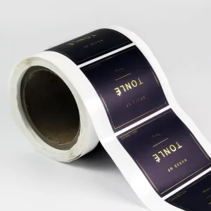Custom Waterproof Printing Cosmetics Bottle Product Gold Label Roll Adhesive Gold Foil Sticker