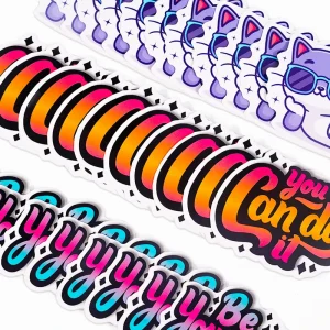 Custom Waterproof Printing Vinyl PVC Brand Logo Kiss Cut Sticker Sheet Adhesive Die Cut Cartoon Stickers Custom for Promotion