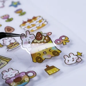 Custom Waterproof Promotional Printing Transparent Stickers Sheet Clear Adhesive Cute Paper Vinyl Sticker