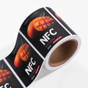Custom Waterproof Self Adhesive Sticker Labels Bottled Fruit Juice Label Beverage Sticker Printing Plastic Roll Label