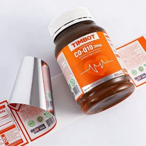Custom Waterproof Self-adhesive Packaging Label Roll Private Label Sticker Vitamin Supplement Labels for Medical Bottle Logo