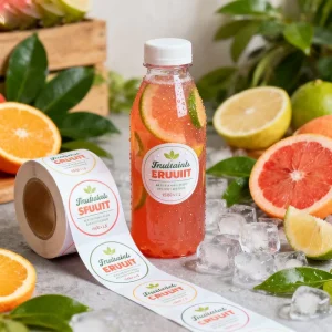Custom Waterproof Self-adhesive Packaging Label Roll Sticker Labels for Beverage Labels