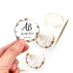 Custom Waterproof Vinyl Clear Transparent Logo Label Sticker Design for Beverage Water Juice Cup Cosmetic Bottle