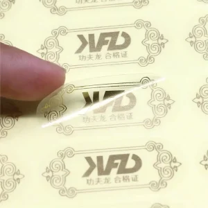 Custom Waterproof Vinyl Cosmetic Logo Sticker Transparent Gold Foil Sticker Transparent Perfume Sticker Roll Bottle Label