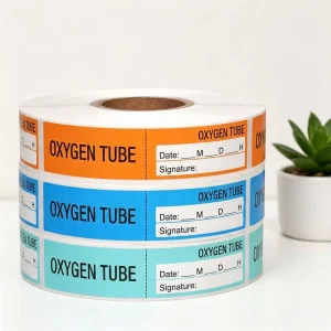 Custom Waterproof Vinyl Heat Resistant Breathable Medical Labels for Catheter Classification Equipment Distinction Tool