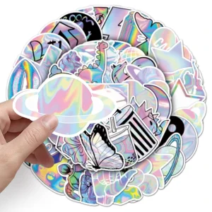 Custom Waterproof Vinyl Holographic Sticker Adhesive Die Cut UV Resist Printed Hologram Label Sticker Sheet