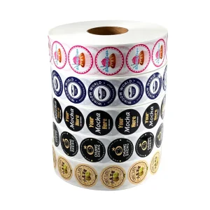 Custom Waterproof Vinyl Logo Stickers Personalized Round Die Cut Adhesive Labels for Business Branding Packaging