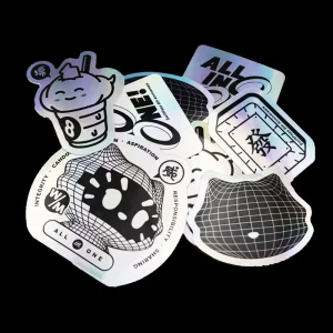 Custom Waterproof Vinyl Pvc Clear Glitter Die Cut Anime Vinyl Stickers Holographic Sticker