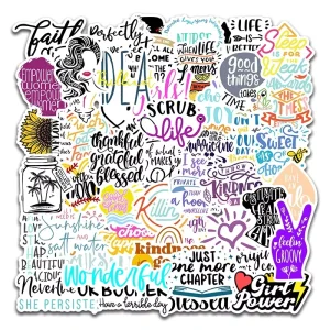 Custom Waterproof Vinyl Sticker Sheet Colorful Kiss Cut Adhesive Cartoon Stickers for Packing Print