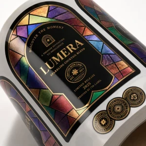 Custom Wine And Whiskey Bottle Labels Self-adhesive Stickers With Logo UV Gold Foil Embossed Waterproof Vinyl Label Printing