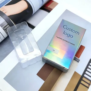 Custom Your Design Single Vial Blister Tray Labels Boxes PET Material Holographic Embossing Packaging for Cosmetic Pept Pack Box