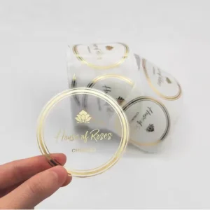 Custom logo Print Transparent Vinyl Sticker Paper clear Label Self Adhesive Sticker