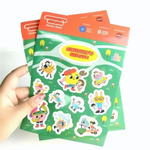 Custom logo Stickers Shiny Cartoon Kiss Cut Stickers Adhesive Waterproof Vinyl Die Cut Sticker Sheets