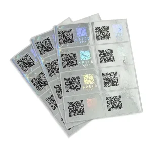 Custom printed logo QR code holographic label security tamper evident sticker packaging