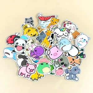 Customisable PVC Die Cut Vinyl Self Adhesive Weatherproof UV Resistant Stickers Waterproof Printed Cartoon Weatherproof Labels