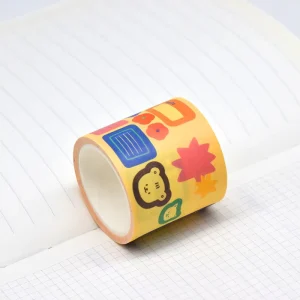 Customizable Colorful Kiss Cut Washi Paper Sticker Roll with Strong Adhesive for Planner Decoration Gift Wrapping