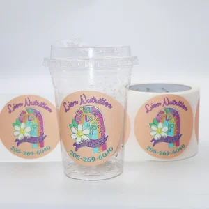 Customizable Cute Waterproof Adhesive Stickers Vinyl Beverages Labels 3 Diameter Color Printed Gift Box Packaging