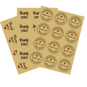 Customizable Shape Kraft Paper Stickers Printed Thank You Stickers Seal Stickers Adhesive Label