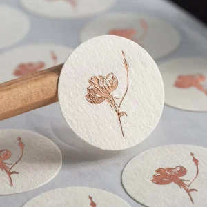 Customizable Size Shape 3D Embossed Gold Foil Stickers Hot Stamping Eco Friendly Durable Textured Paper Labels For Promotion