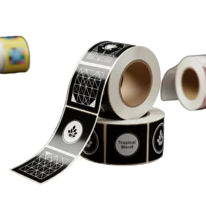 Customizable Waterproof Adhesive Labels Gold Stamping Advertising Paper Sealing Stickers 2.5cm Copperplate Packaging
