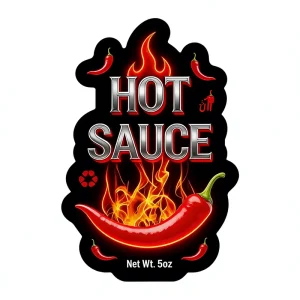 Customizable Waterproof Self Adhesive Vinyl Labels in Various Shapes UV Resistant Custom Label Stickers for Hot Sauce Bottles
