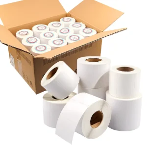 Customizable White Label Packaging Labels Oil Proof Adhesive Coated Paper Sticker Scratch Promotion Supermarket Exhibition Heat