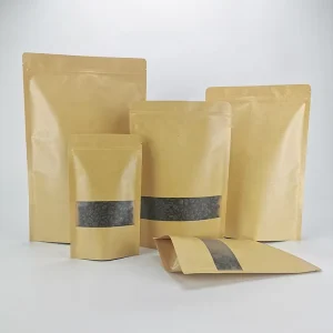 Customizable Ziplock Laminated Kraft Paper Bag Small White Brown Heat Seal Packaging for Food Your Own Logo Included