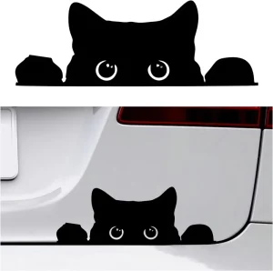 Customization Car Sticker Waterproof Strong Adhesive with Removable Funny Peeking Black Cats Sticker for Car Window