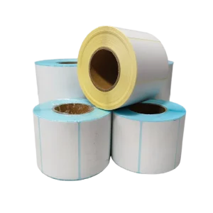 Customize Eco Friendly Adhesive Thermal Label Roll with Hot Melt Glue for Food Packaging in Supermarkets Use 30*40 58*40mm