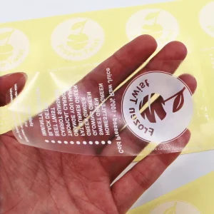 Customize Logo Labels Transparent Waterproof Sticker Gold Foil Stamping Label Custom Clear Pet Bopp Sticker for Beverage Bottle