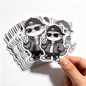 Customize Logo Stickers Modern Mini Circle Sticker Logo Custom Curved Logo Stickers