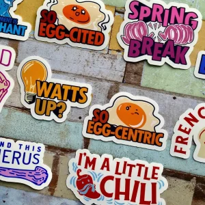 Customize Printing Adhesive Label Logo Kiss Cut Sticker Sheet Waterproof Sticker Custom PVC PET Die Cut Stickers