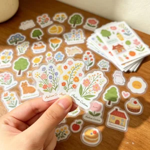 Customized Adhesive Clear Transparent Paper UV Printed Waterproof Cartoon Decal Stickers for Promotional Gifts