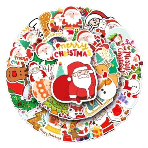 Customized Adhesive Eco friendly PVC Waterproof UV Printing Christmas Cartoon Decoration Vinyl Decal Sticker Sheet