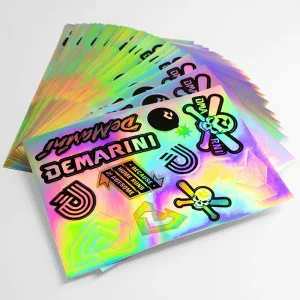Customized Adhesive Waterproof Logo Hologram Sticker 3D Holographic Waterproof Sticker Laptop Decoration Animation Stickers