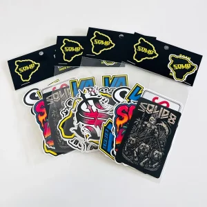 Customized Advertising Use Waterproof Cartoon Sticker Packs in OPP Bag Die Cut PVC Vinyl Custom Sticker Packs with Header Card