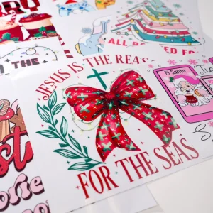 Customized Christmas Stickers Detachable PVC Static Decal Labels Durable Stickers