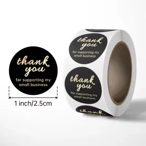 Customized Color Printing Stickers Private Label Products Self Adhesive Package Roll Vinyl Thank You Sticker Labels