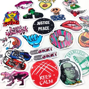 Customized Company Brand Logo Waterproof Die Cut Vinyl Promotional Stickers Packs for Laptop Skateboard