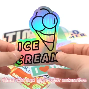 Customized Decorative Gift Labels Stickers Die Cut Self Adhesive Textured Printed Packaging