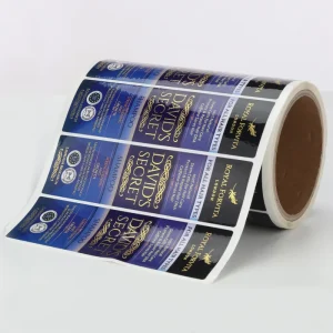 Customized Die Cut Roll Waterproof Golden Foil Letters Embossing Printing PET Vinyl Shampoo Sticker Label for Bottle