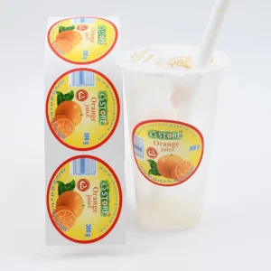 Customized Food Grade Waterproof Adhesive Milk Tea Cup Labels Stickers Logo Printed Beverage Packaging Labels for Coffee