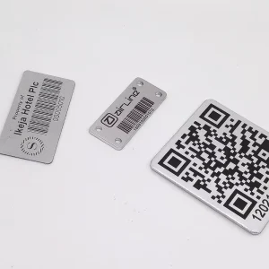 Customized High-quality Aluminum Nameplate QR Code Stickers ID Tags Self-Adhesive Metal Barcode Tags for Asset Anniversaries