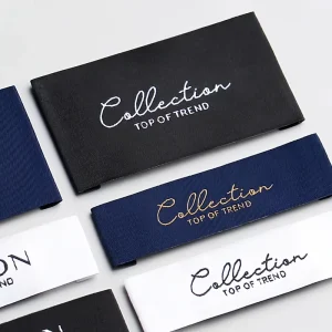Customized LOGO Clothing Woven Labels Tag Hot Melt Adhesive Sticker Fabric Cotton Damask Thread Tags Iron on T shirt Garment