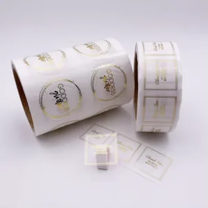 Customized Logo Clear Transparent Waterproof Vinyl PVC Adhesive Stickers with Self-adhesive Die Cut in Roll for Candle Use