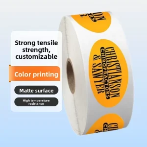 Customized Logo Printed Oil Proof Waterproof Self Adhesive Vinyl Sticker Rolls for Packaging