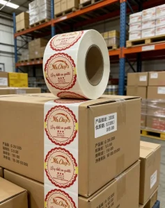 Customized Logo Printed Waterproof Oil Proof Self Adhesive Vinyl Sticker Rolls for Packaging