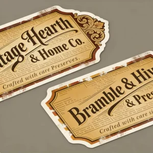 Customized Logo Stickers Detachable Labels Adhesive Sticker Paperboard Printing for Business Retro Decorative Stickers