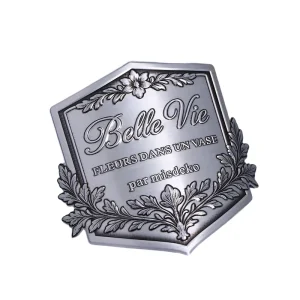 Customized Luxury Metal Pasted Retro Label Texture Embossed Metal Stickers Waterproof Embossed 3D Logo Metal Stickers